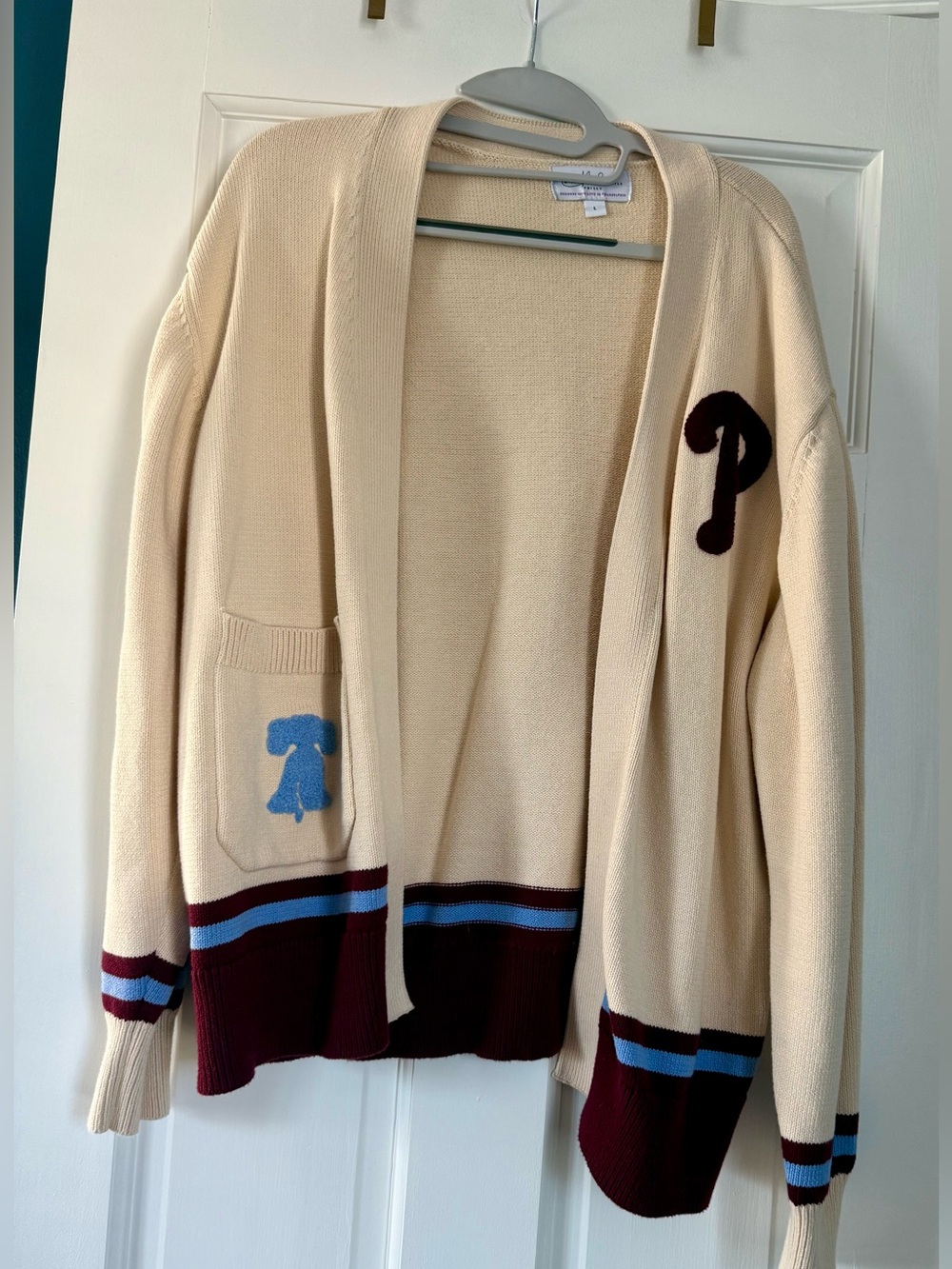 Minor Details Philly Phillies Cardigan Large College Sports Baseball Sweater
